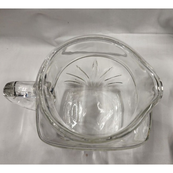 Vintage Federal 1950's Star Bottom Pitcher Clear Glass 5.75" H - Picture 4 of 10